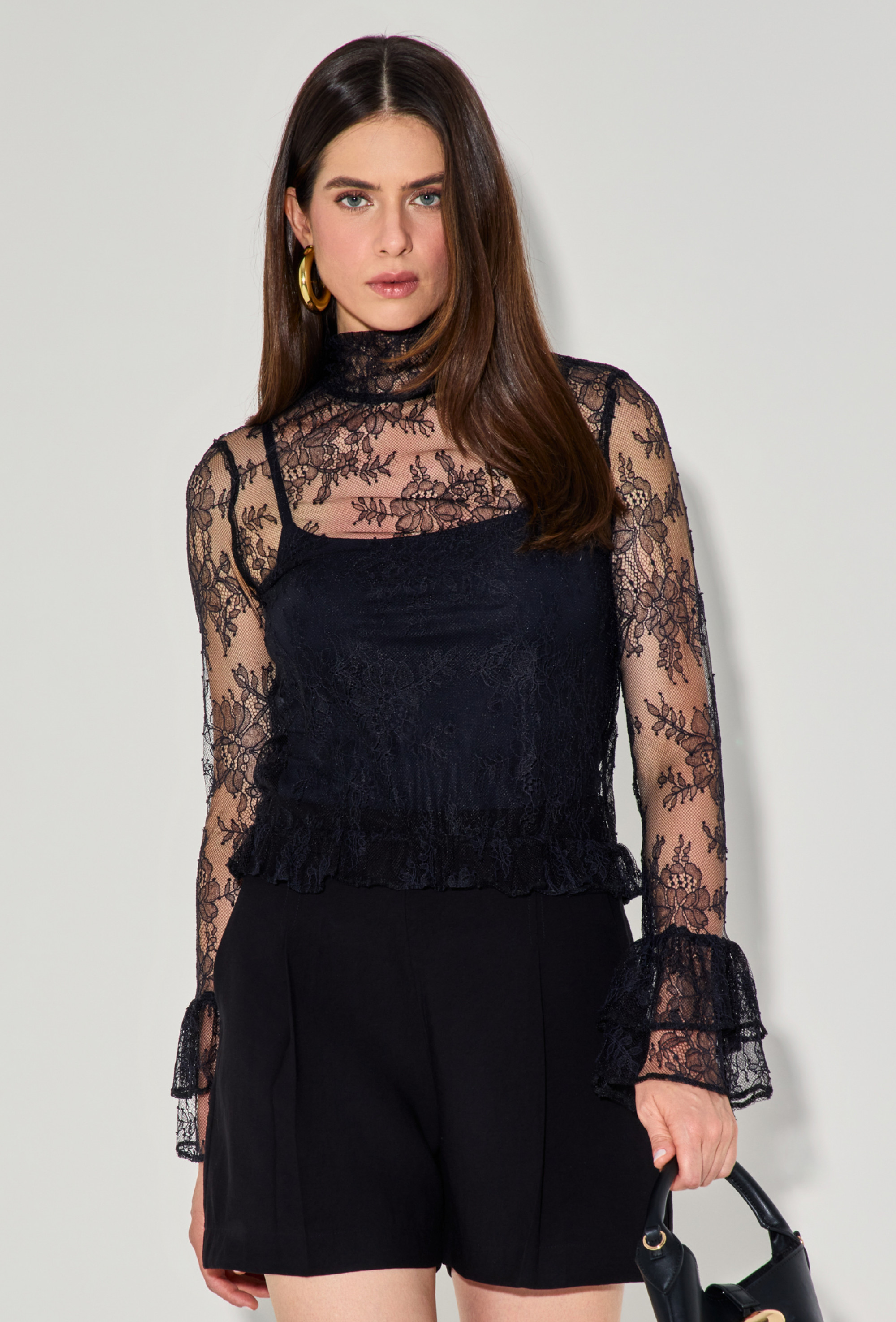 Blusa Renda Amelie Preto