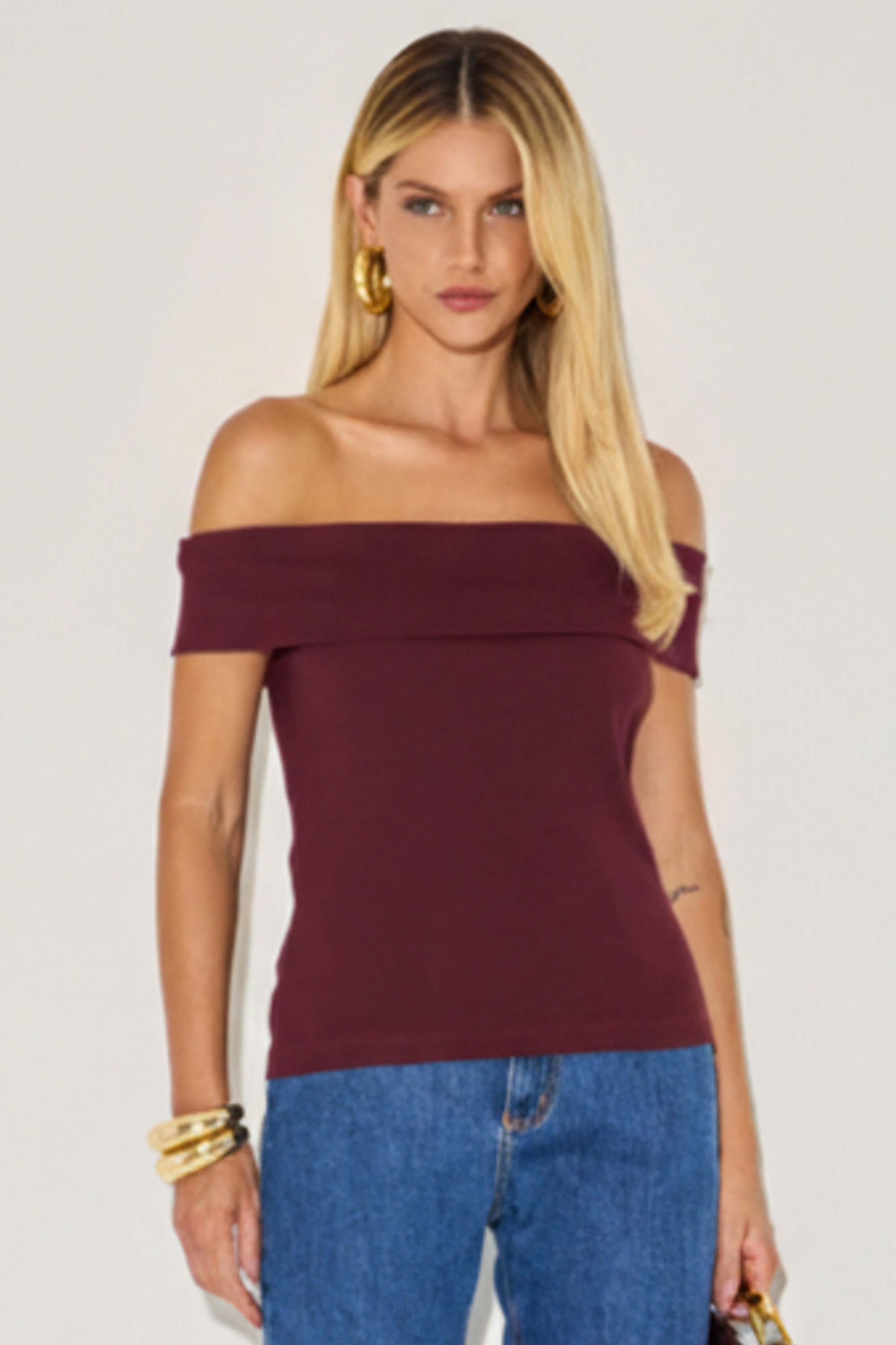 Blusa Canelada Jane Vinho