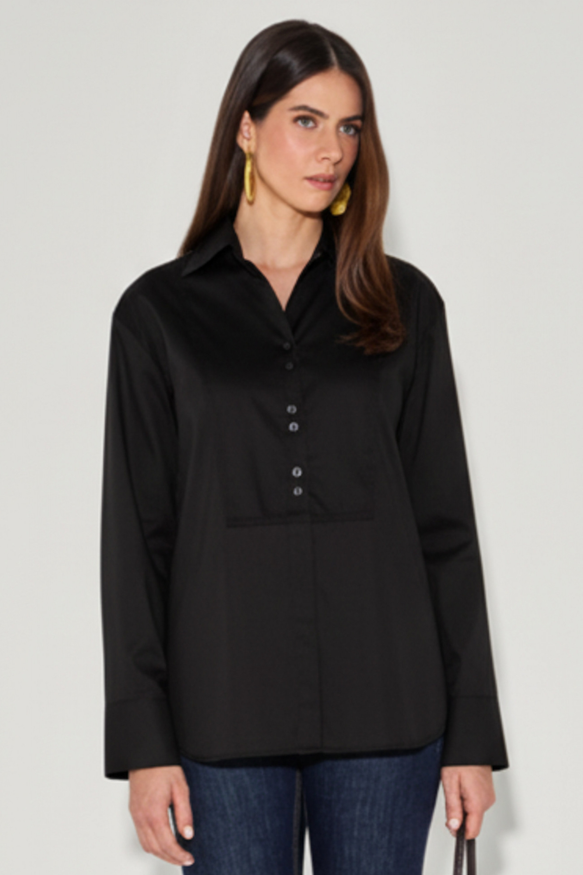 Camisa Tricoline Geiza Preto 