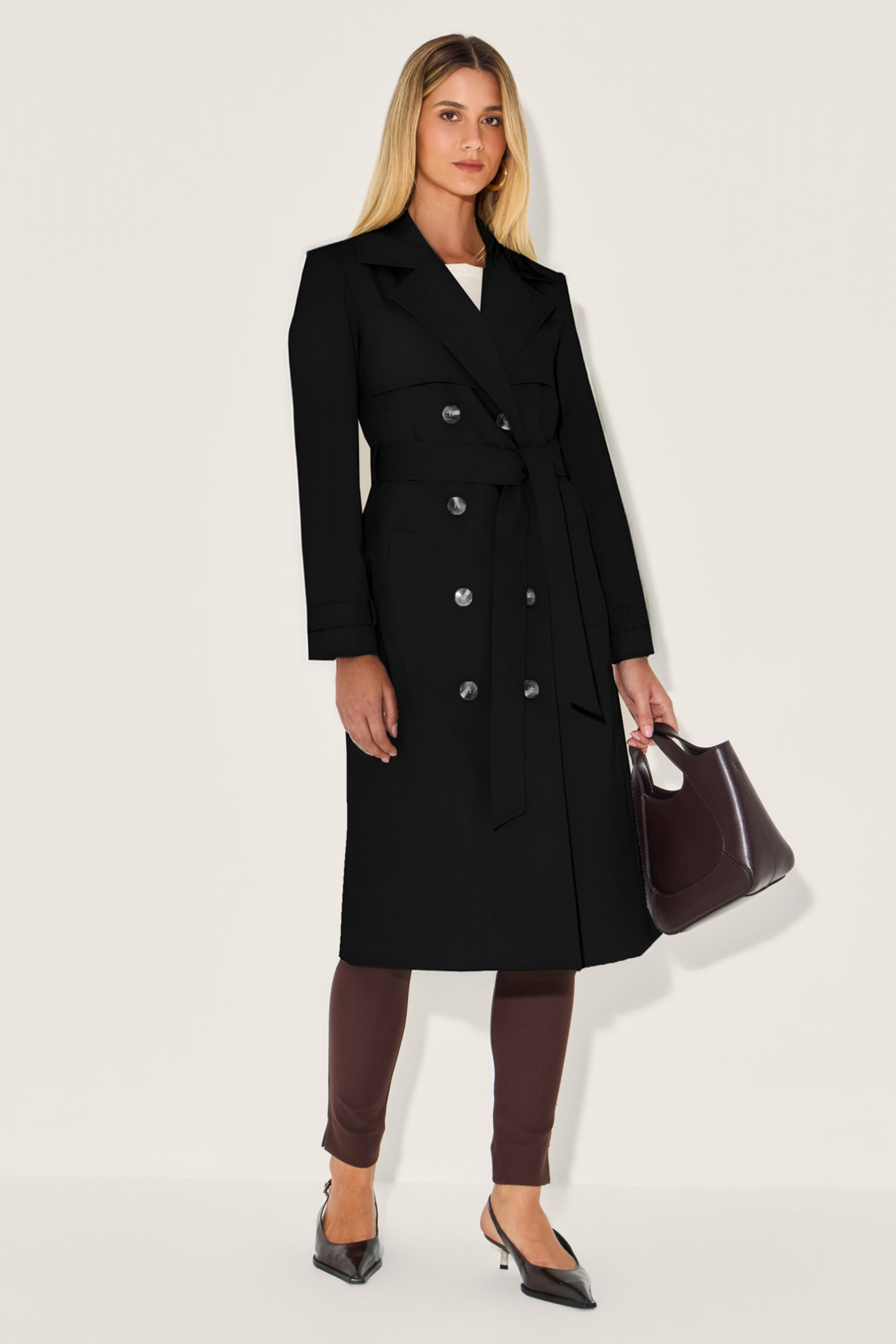 Trench Coat Sarja Úrsula Preto