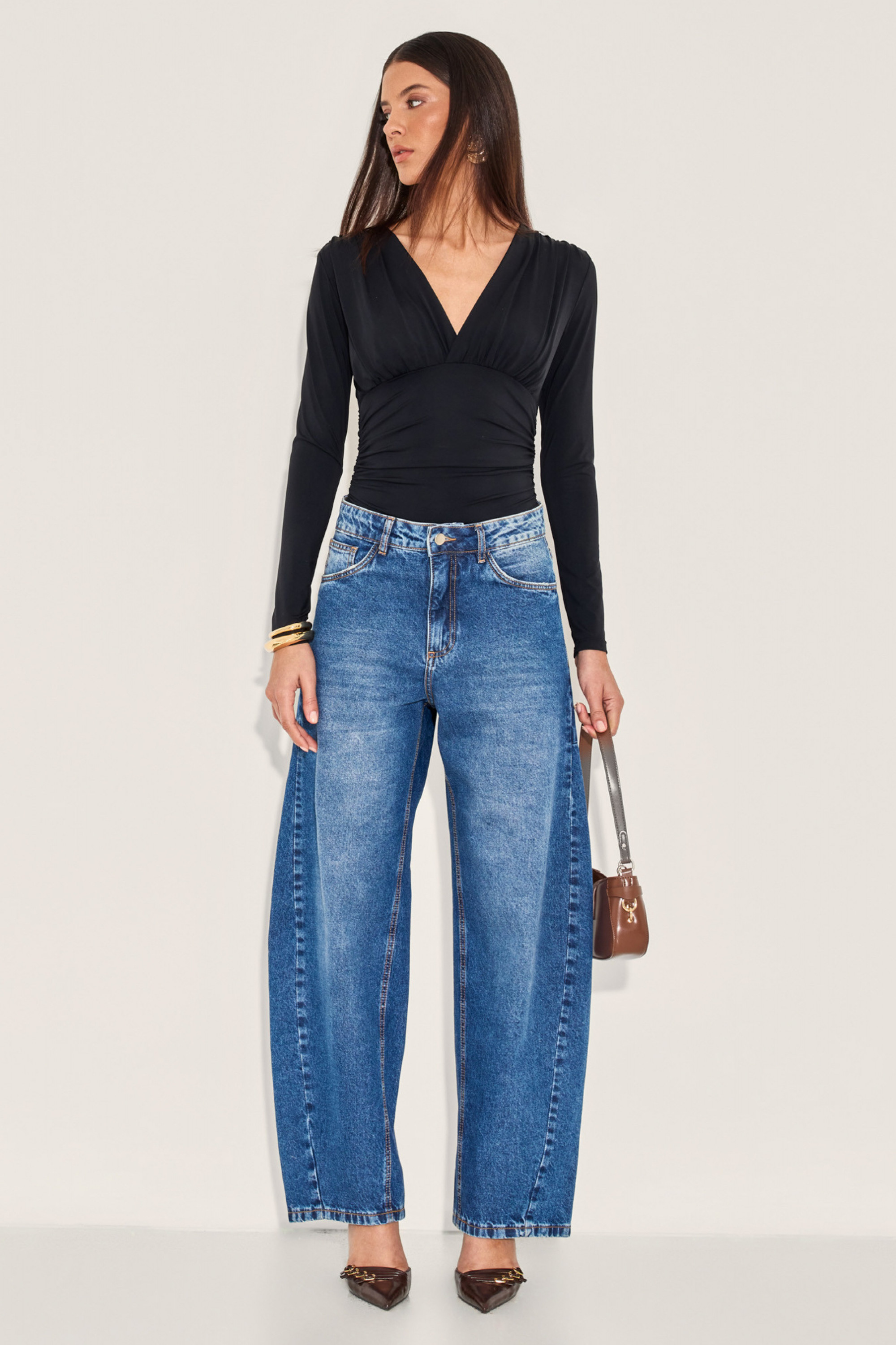 Calça Denim Barrel Desirré Blue