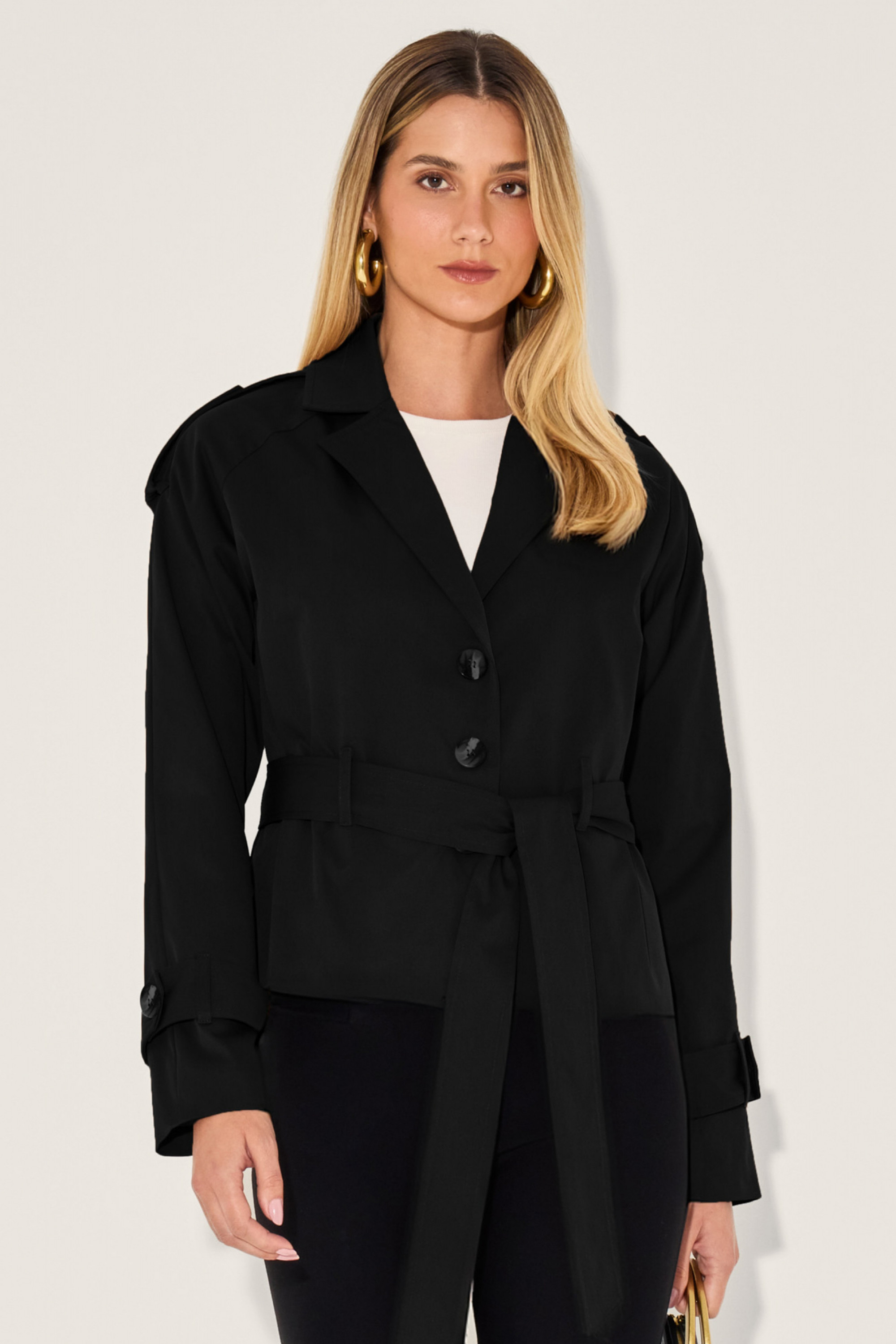 Trench Coat Iris Preto