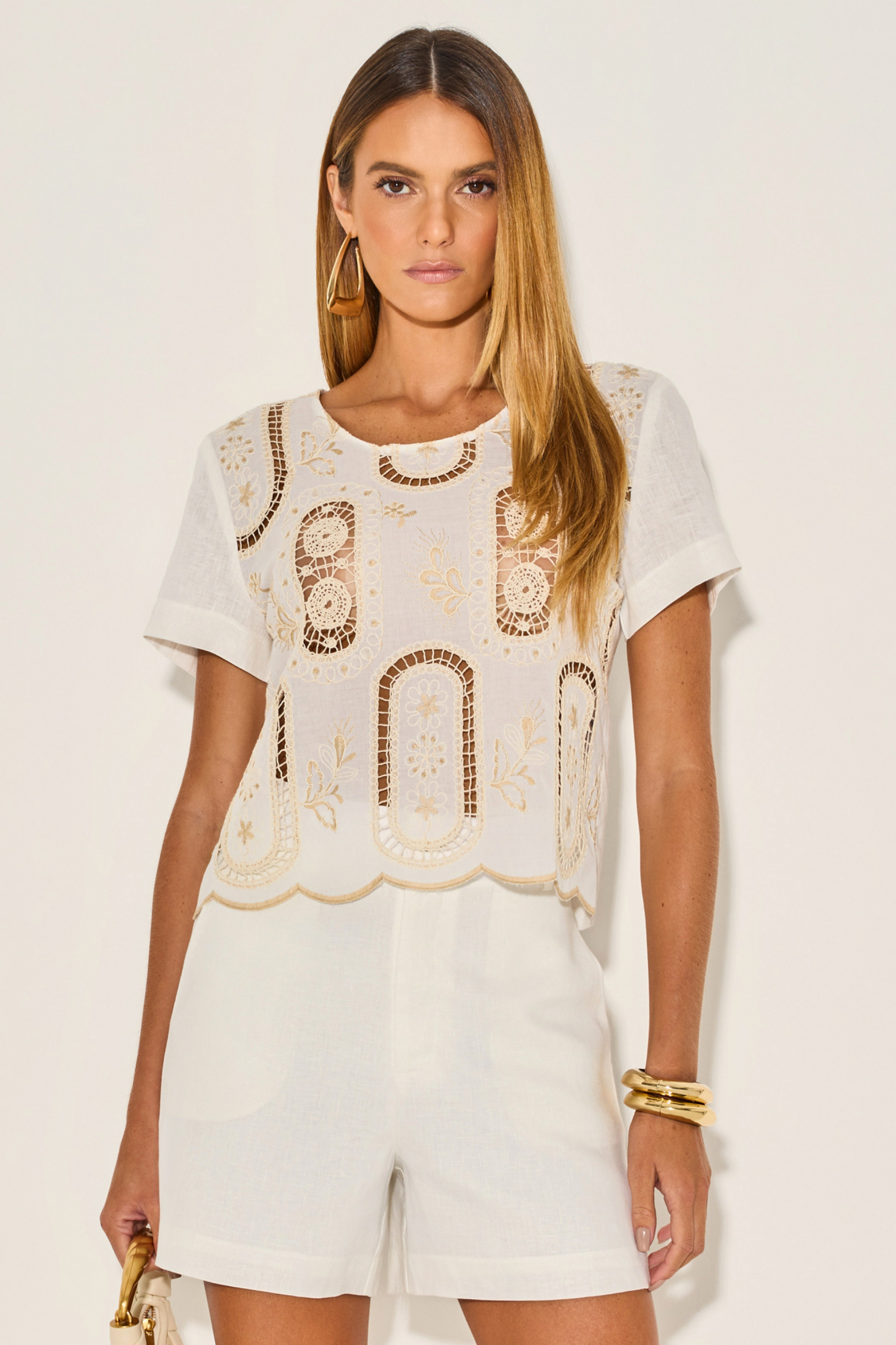 Blusa Renda Luna Cru 
