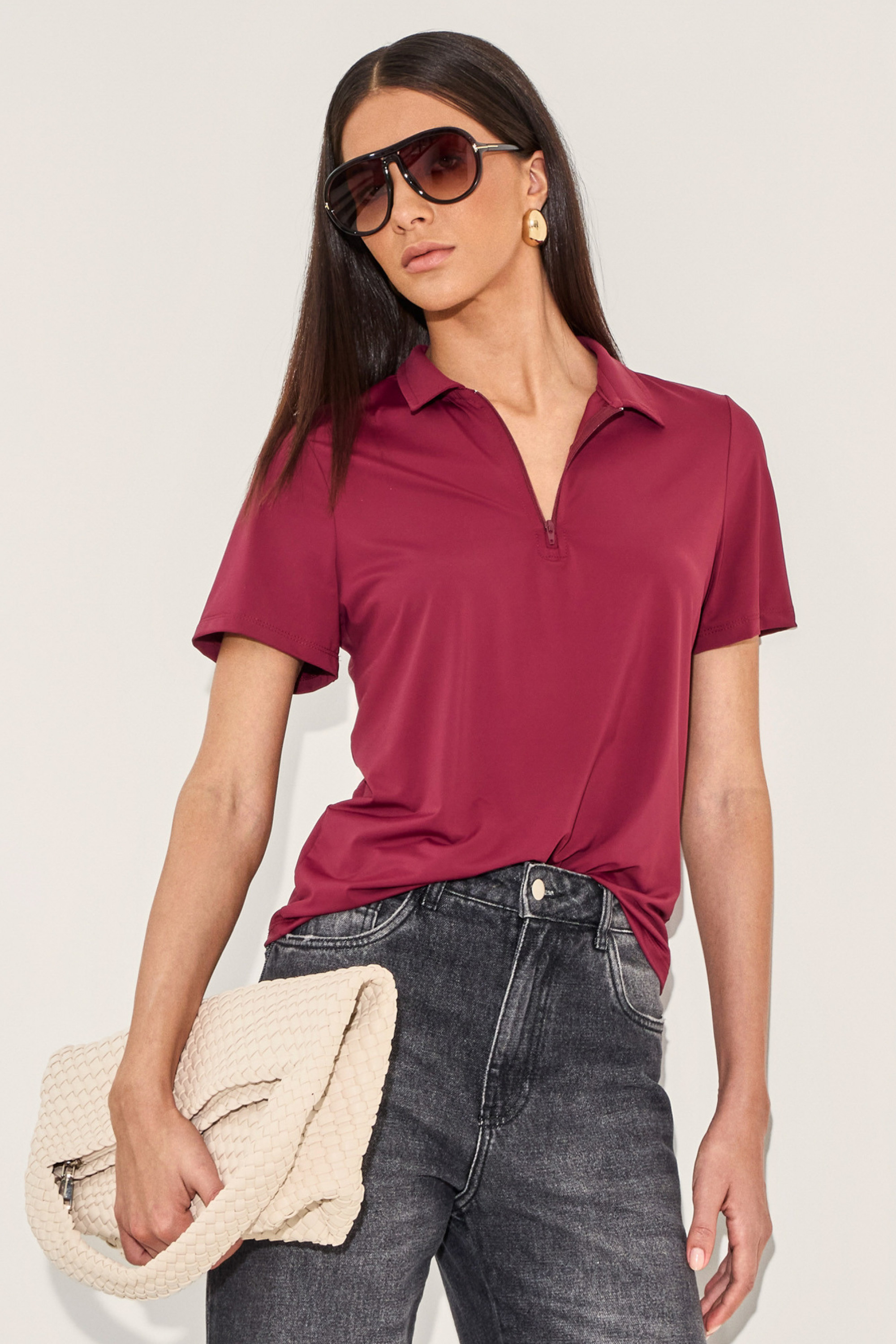 Blusa Polo Josie Bordô