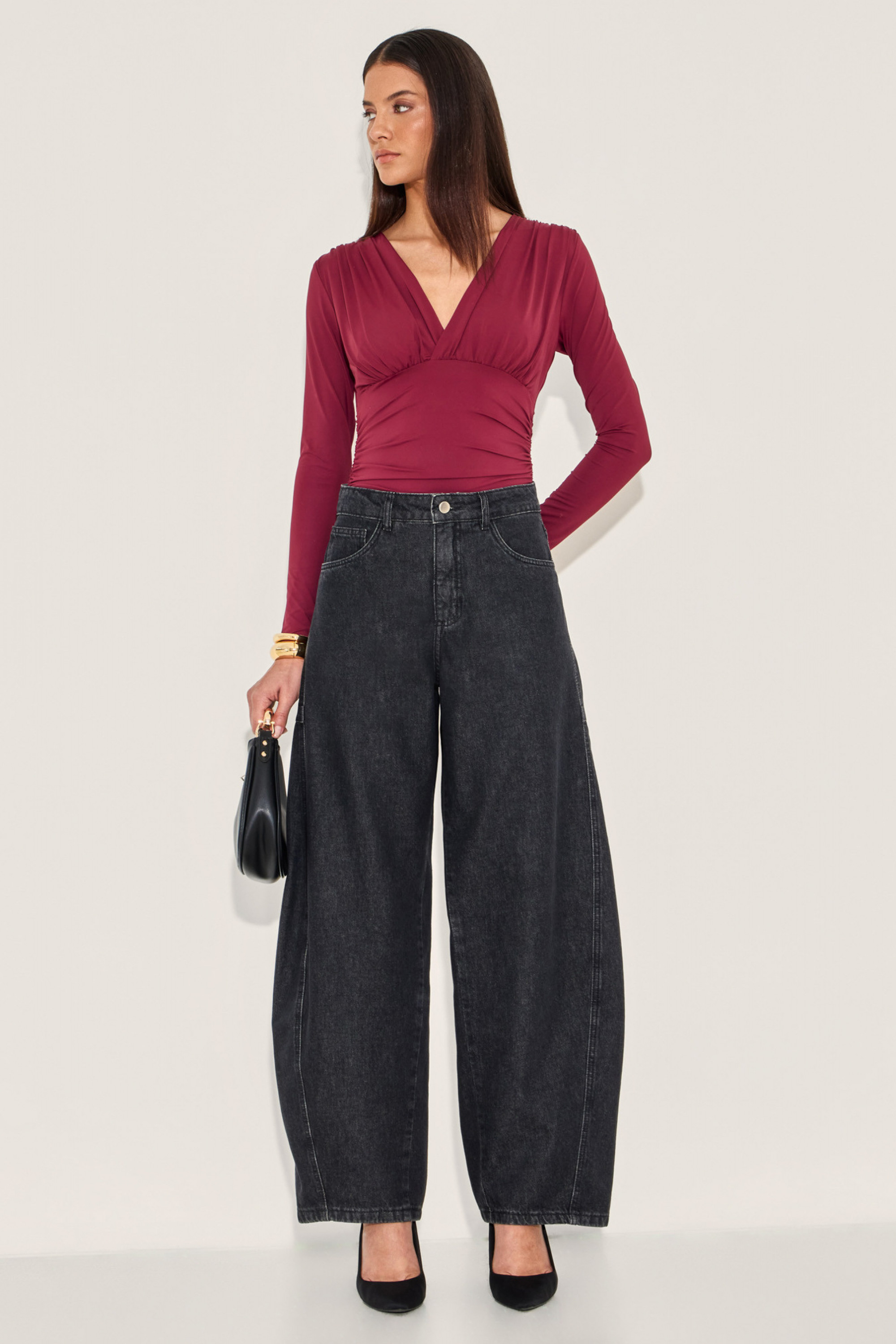 Calça Denim Barrel Desirré Black