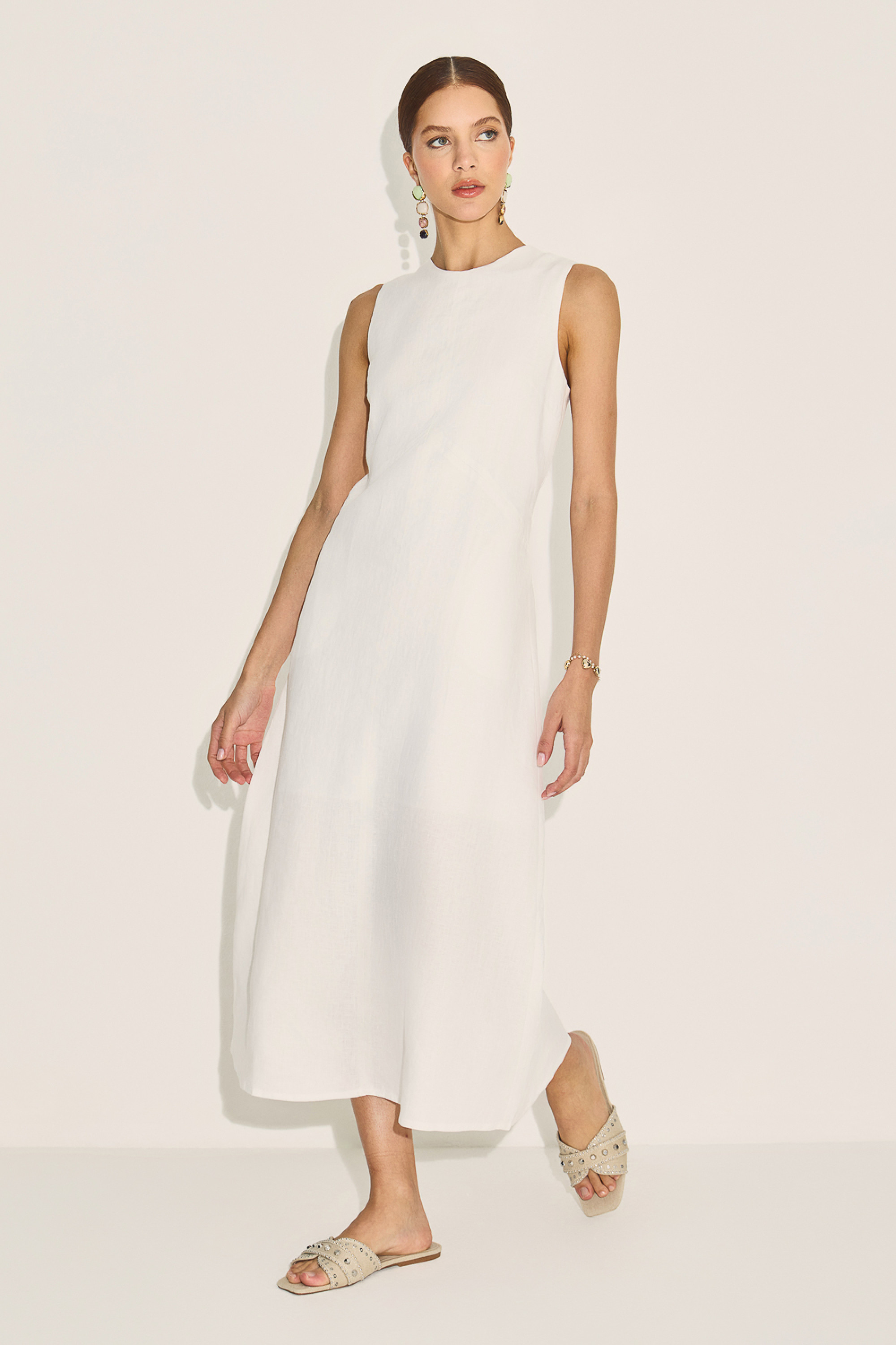 Vestido Linho Laila Branco