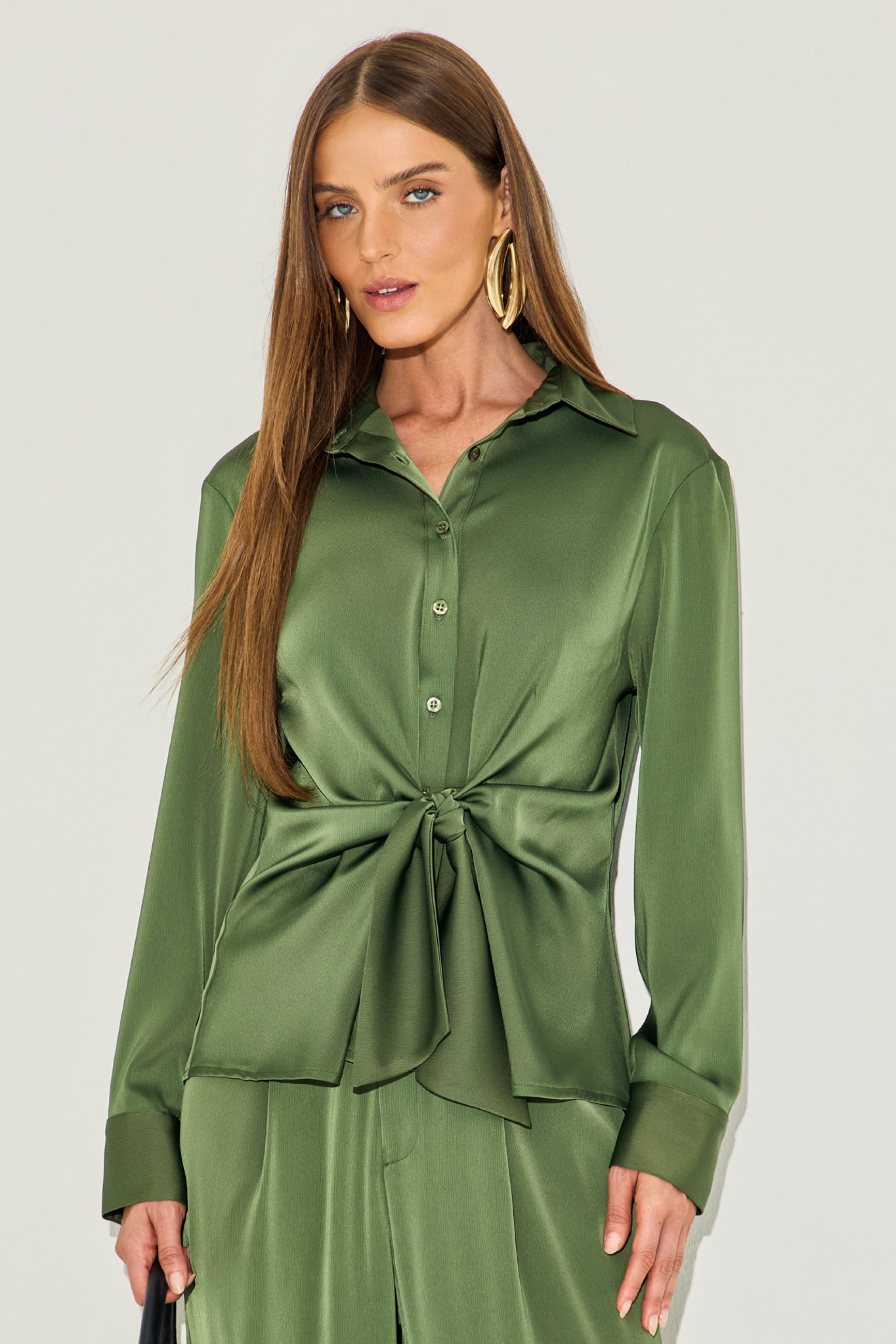 Camisa Crepe Bete Verde Militar