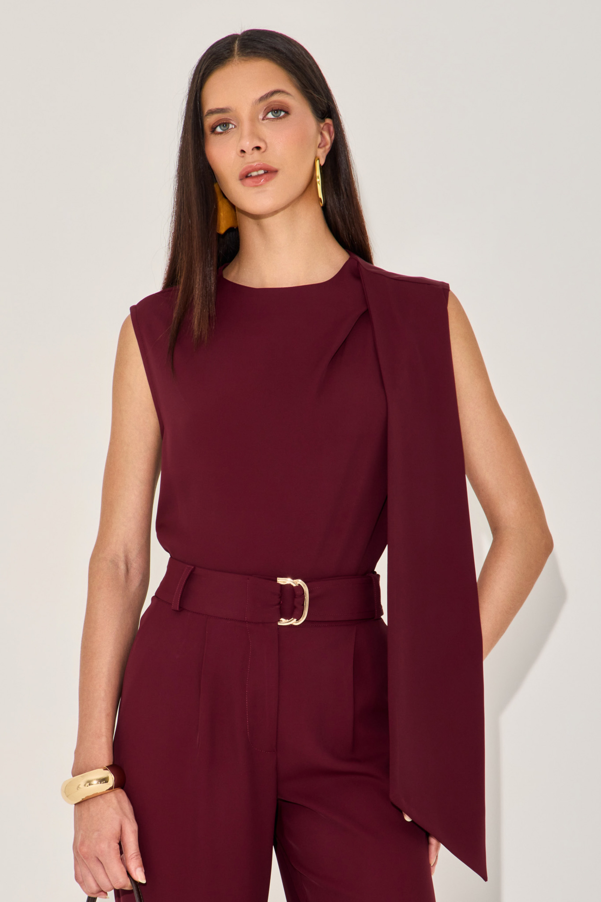 Blusa Alfaiataria Thai Bordô
