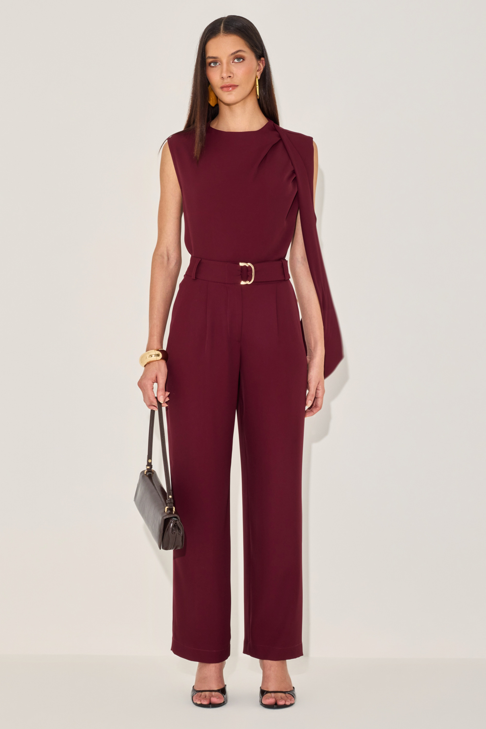 Calça Alfaiataria Thai Bordô