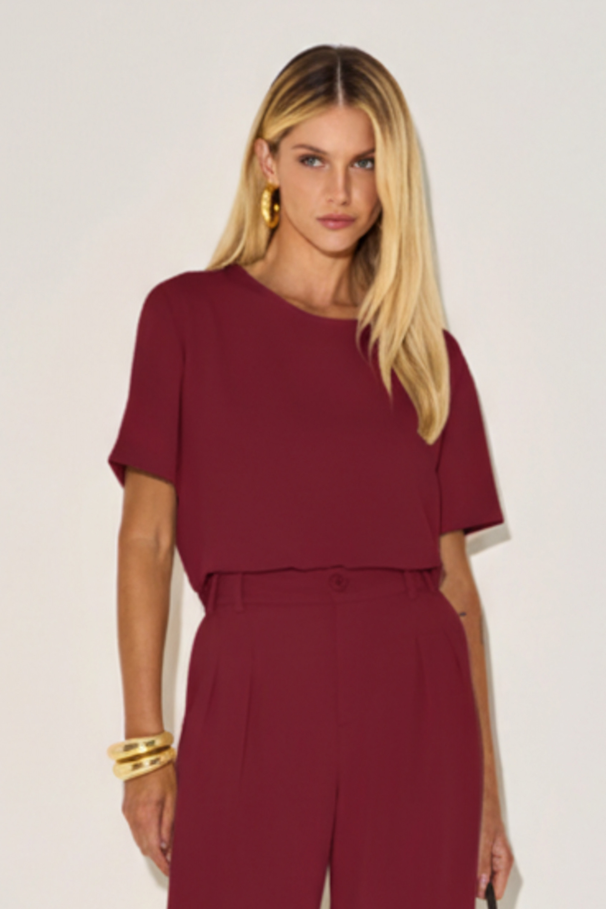 Blusa Alfaiataria Eliana Vinho