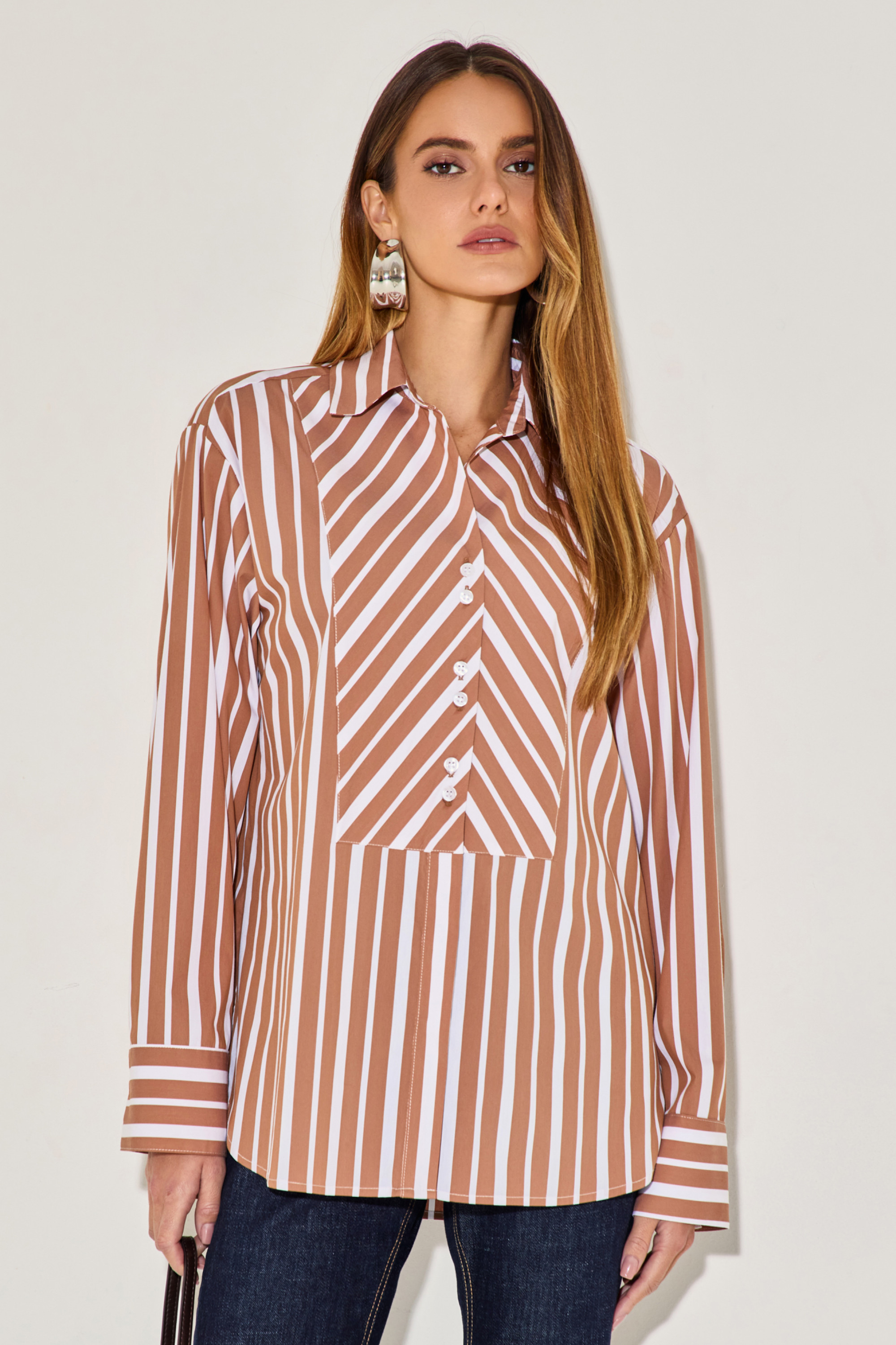 Camisa Listrada Estrela Mascavo