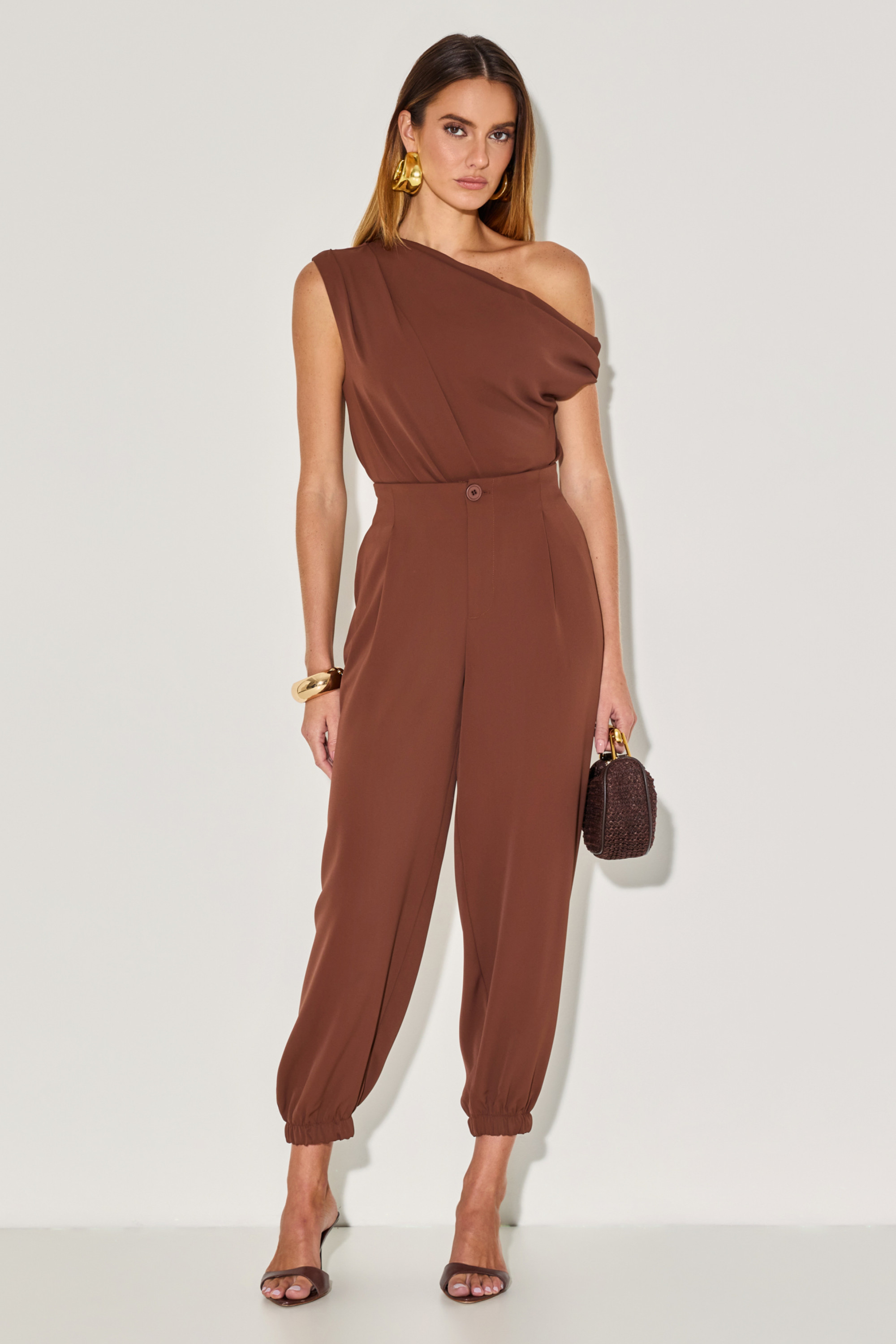 Calça Crepe Cecy Chocolate