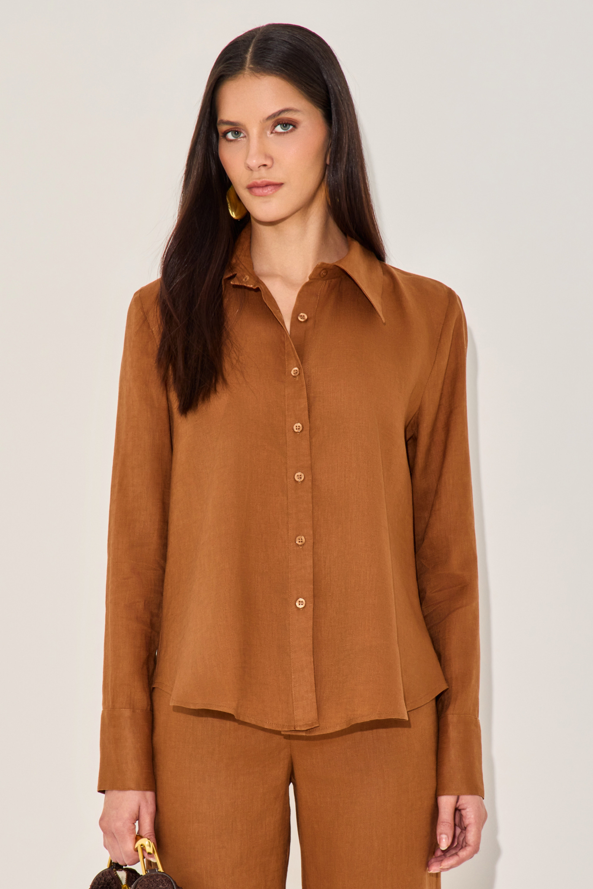 Camisa Linho Jessika Café