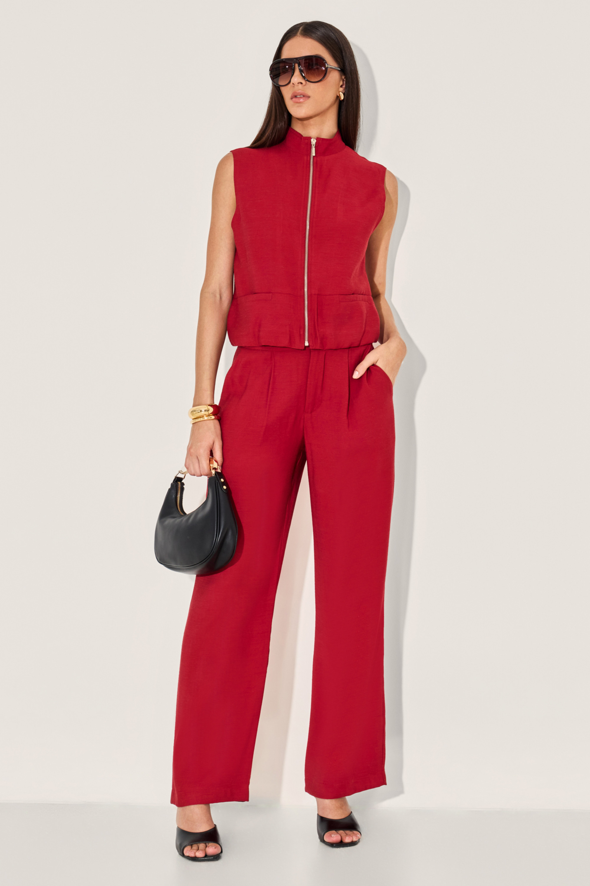 Calça Linen Eloiza Vinho