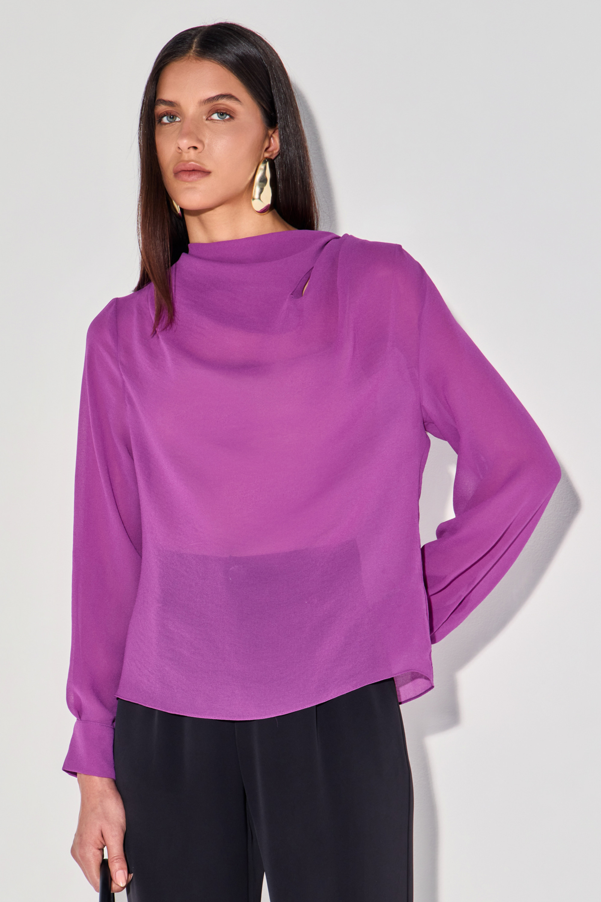 Blusa Crepe Matilde Roxo