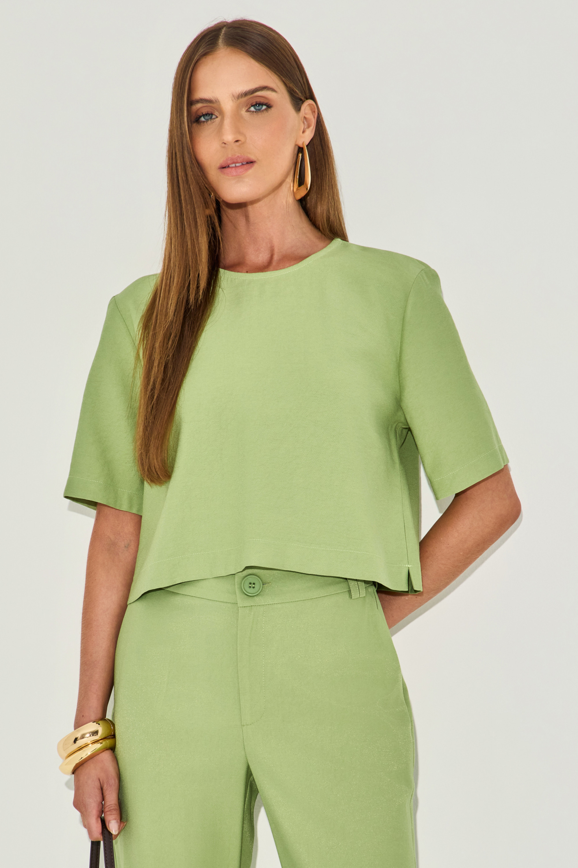 Blusa Alfaiataria Nivia  Pistache 