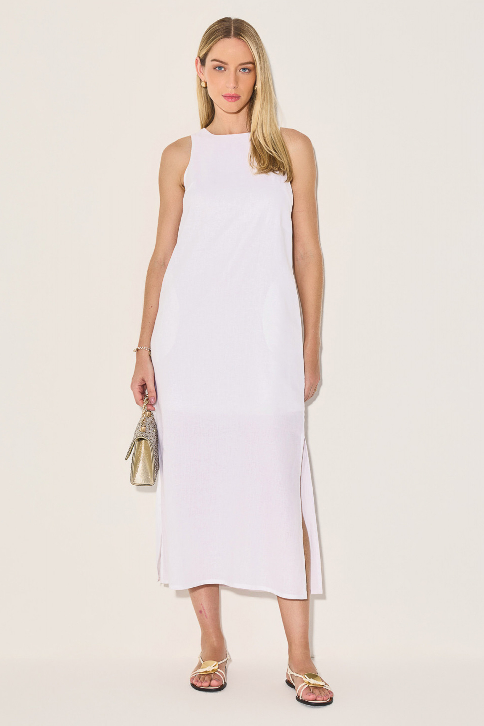 Vestido Linho Majorelle Branco