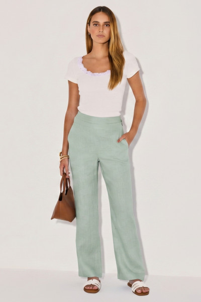 Calça Linho Gaia Verde Menta
