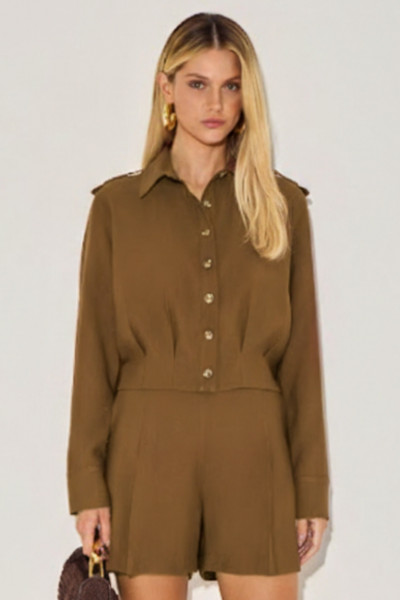 Camisa Alfaiataria Keilla Verde Oliva
