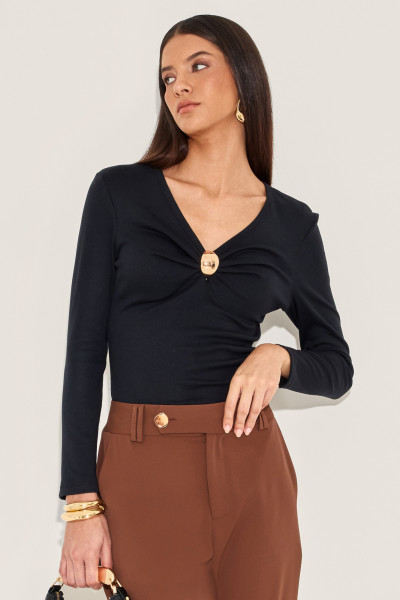 Blusa Ribana Ella Preto