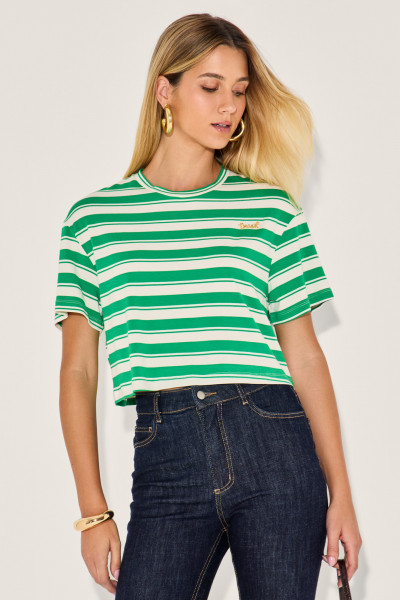 Camiseta Listrada Yarin Verde Bandeira