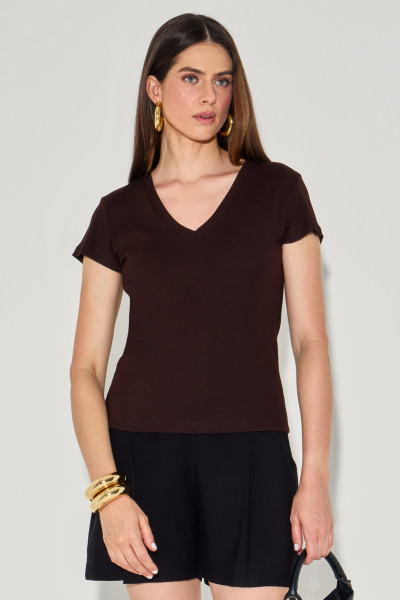 Blusa Canelada Naila Café