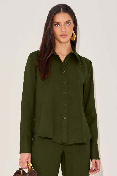 Camisa Linho Jessika Verde Militar