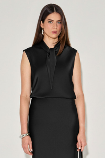 Blusa Cetim Suelia Preto