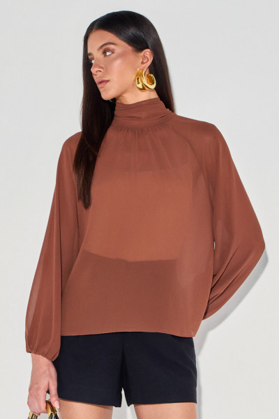 Blusa Crepe Cora Marrom