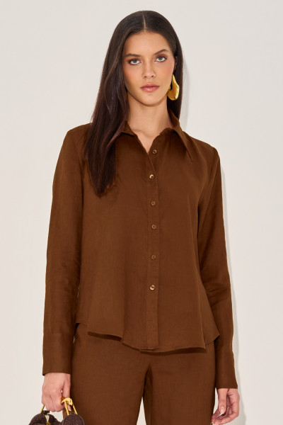 Camisa Linho Jessika Chocolate