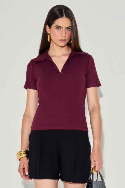Blusa Polo Luize Vinho