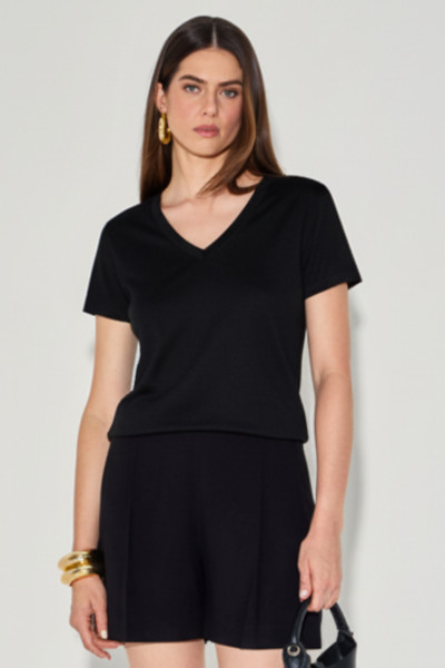 Blusa Canelada Naila Preto