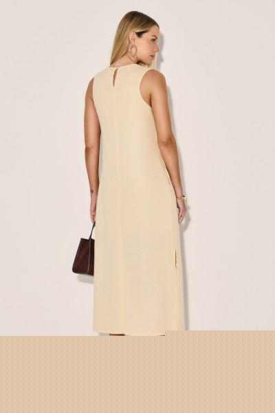 Vestido Linho Myllena Amarelo Claro