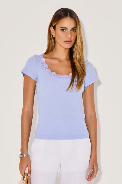 Blusa Canelada Nara Azul Claro