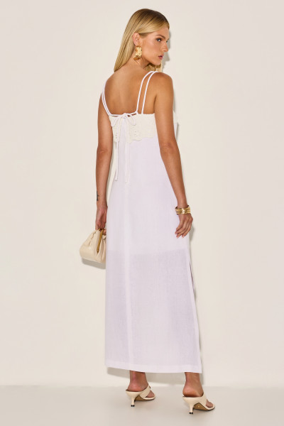 Vestido Linho Teca Branco