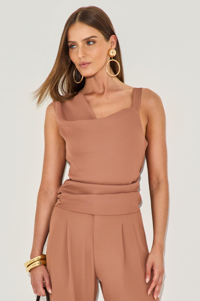 Blusa Alfaiataria Liziane Mocha