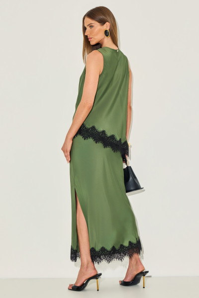 Saia Crepe Yara Verde Militar