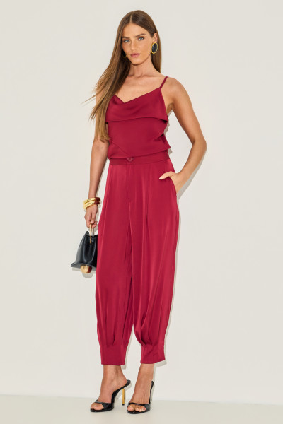 Calça Crepe Gaby Bordô