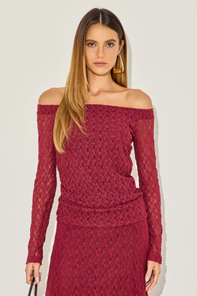 Blusa Renda Tainá Bordô