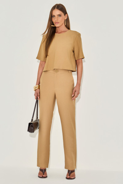 Calça Alfaiataria Lorane Caramelo 