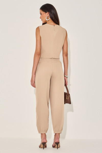 Calça Risca Jeanne Bege