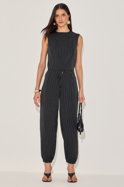 Calça Risca Jeanne  Preto 