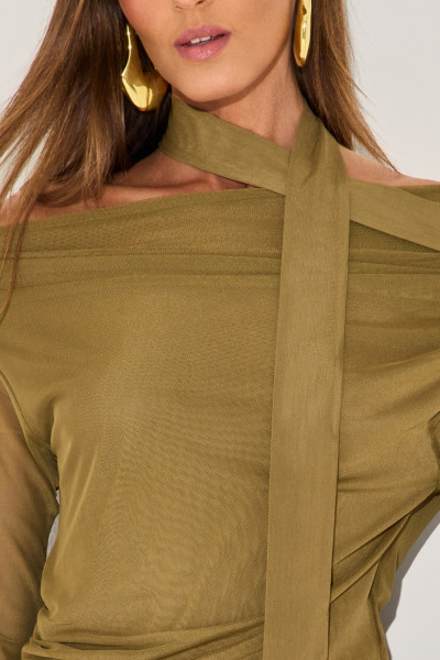 Blusa Tule Zayra Verde Oliva 