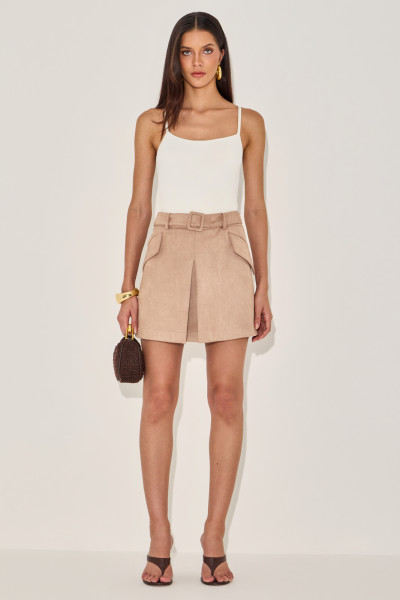 Shorts Suede Violette Bege