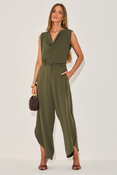 Calça Alfaiataria Fabiula Verde Militar