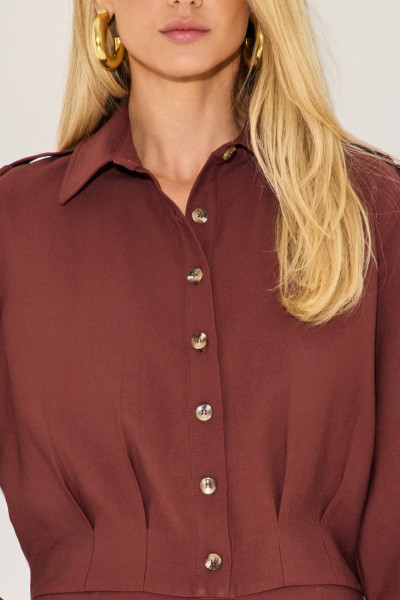 Camisa Alfaiataria Keilla Chocolate 