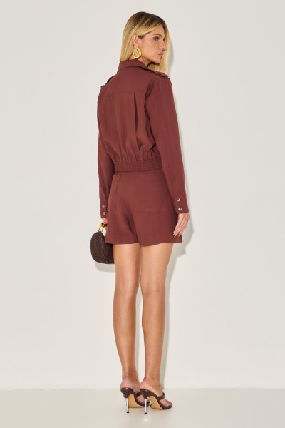Shorts Alfaiataria Keilla Chocolate