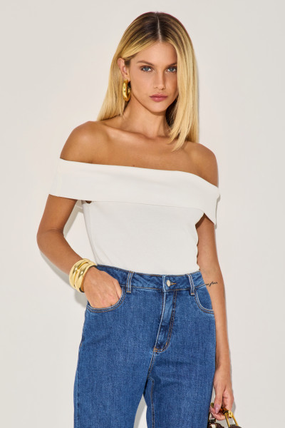Blusa Canelada Jane Off White