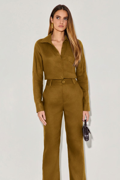 Calça Linho Noa Verde Oliva