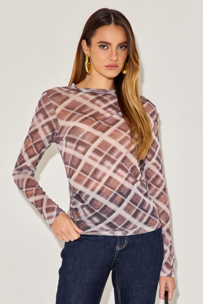 Blusa Tule Leila Marrom